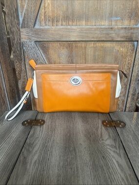 Coach Colorblock Leather Large Clutch Wristlet - F49473 SV/Natural Multi